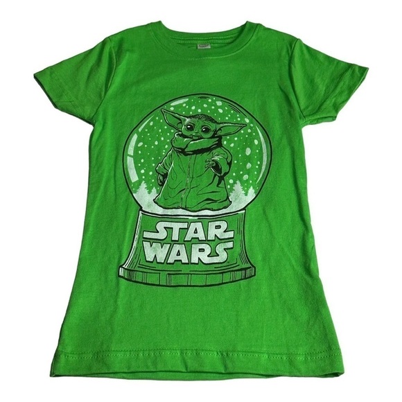 Star Wars Baby Yoda Snow Globe T-Shirt Size XS - Picture 1 of 4